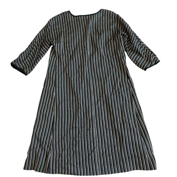 MaxMara Studio Striped Dress Crossover Retro Y2K 3/4 Sleeves Size 8 Women's - Picture 8 of 13